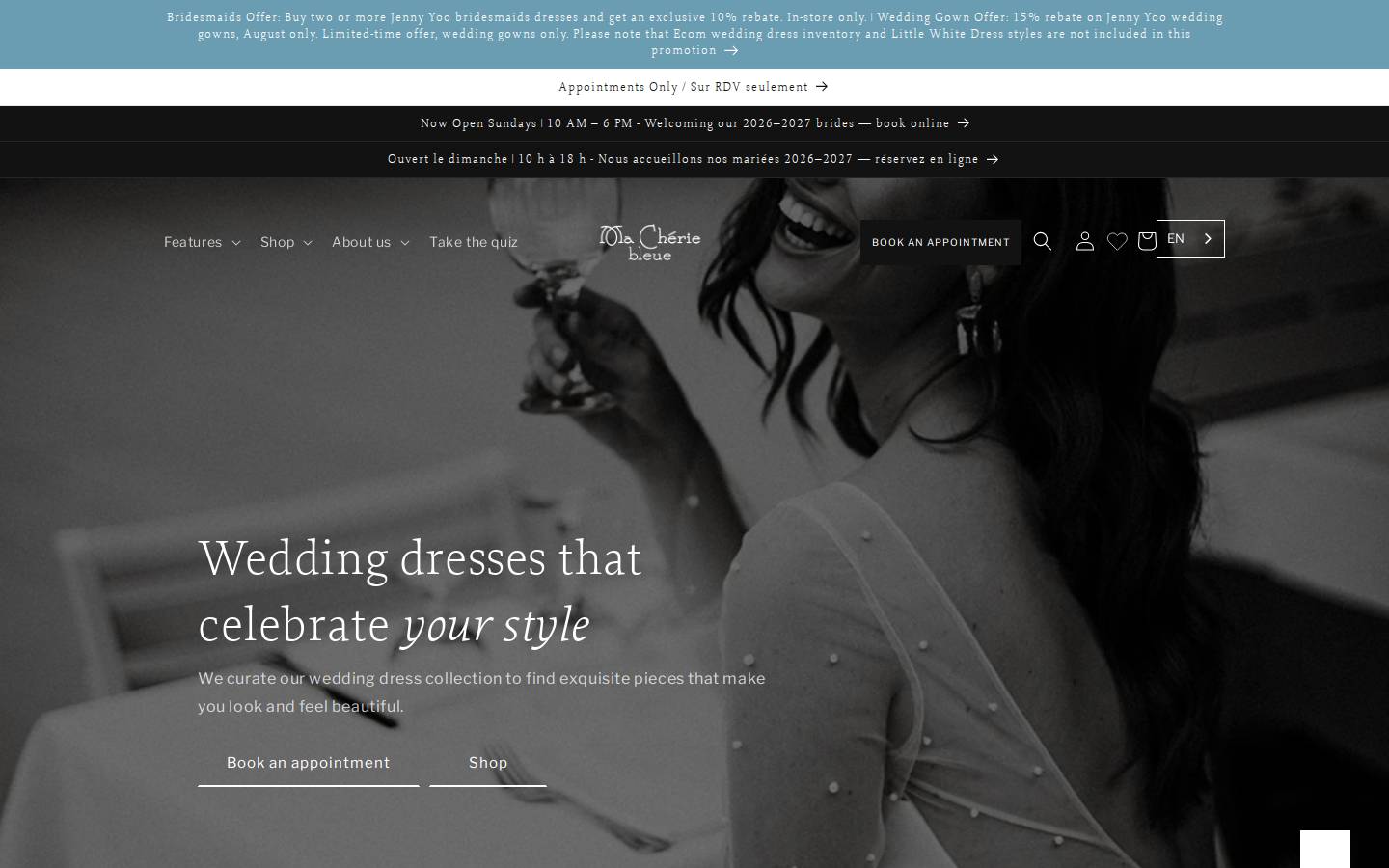 macheriebleue.com homepage screenshot