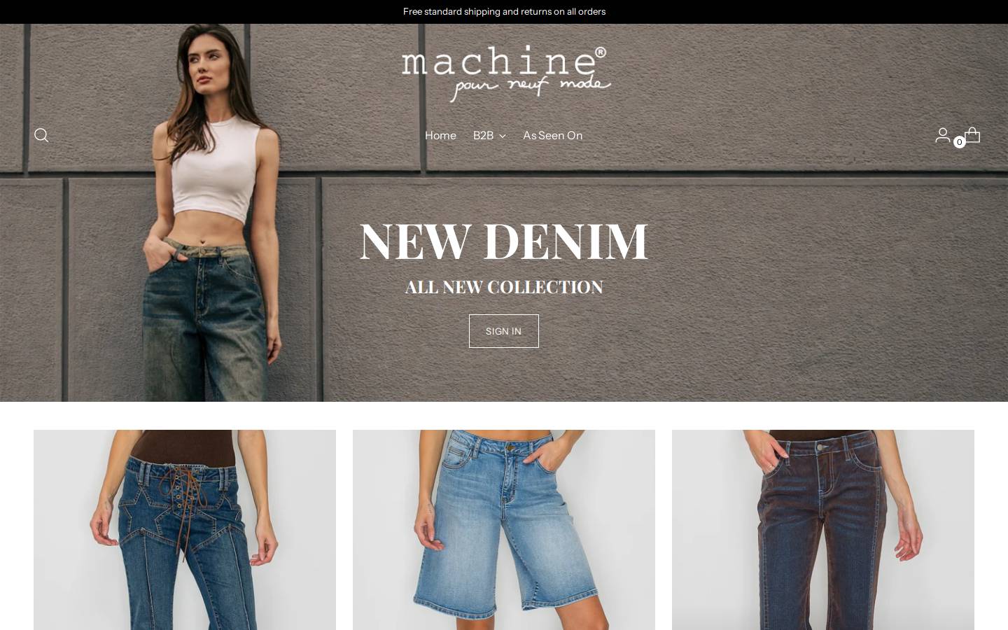 machinejeans.com homepage screenshot