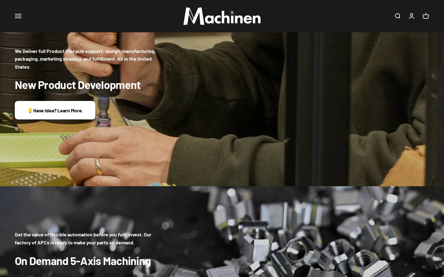 machinenusa.com homepage screenshot