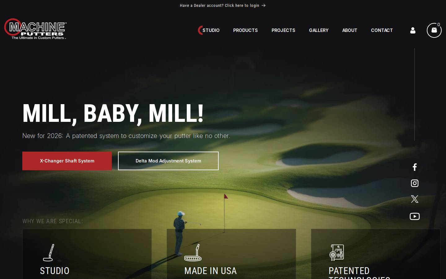 machineputters.com homepage screenshot