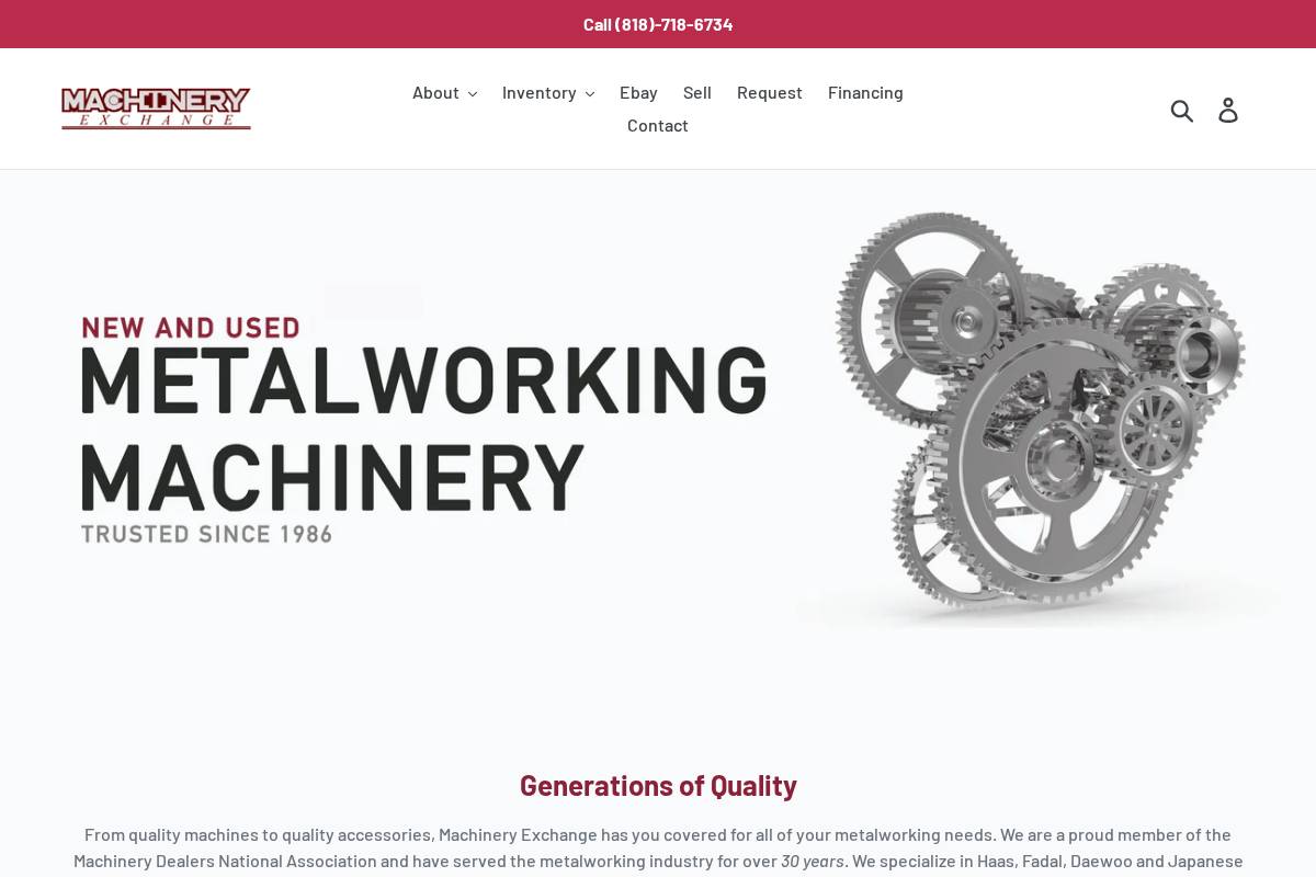machineryexchange.net homepage screenshot