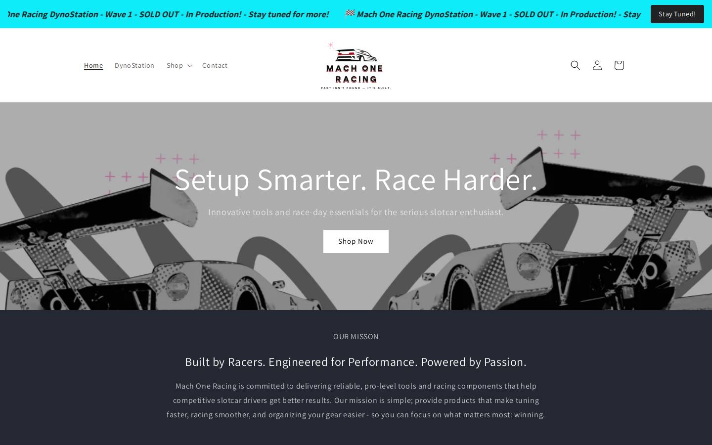 machoneracing.com homepage screenshot