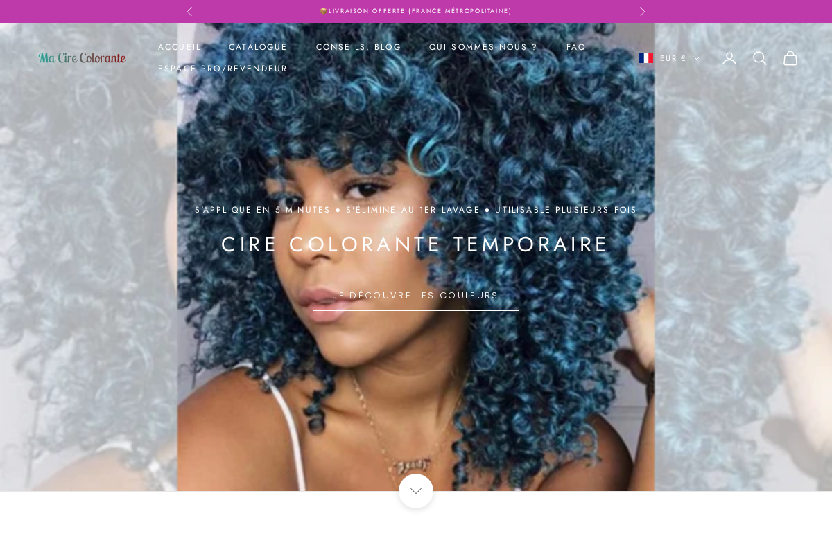 Ma Cire Colorante homepage screenshot