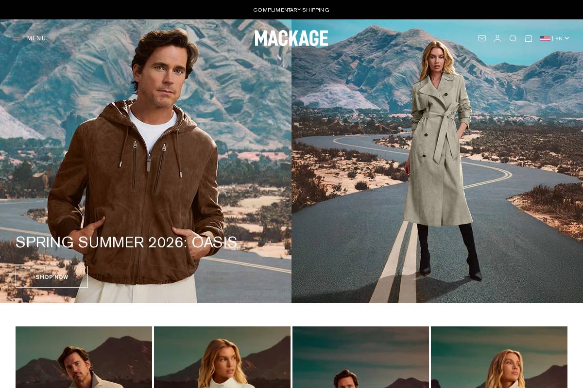 Mackage homepage screenshot