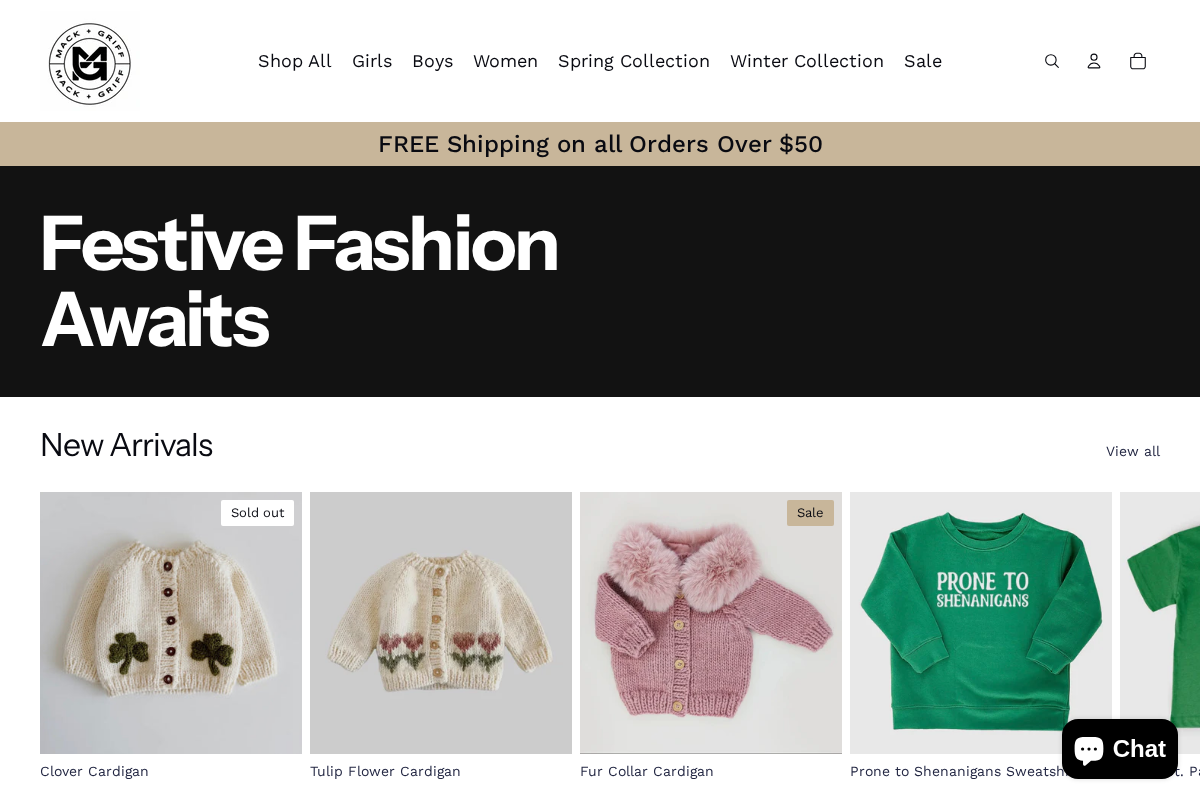 Mack + Griff homepage screenshot