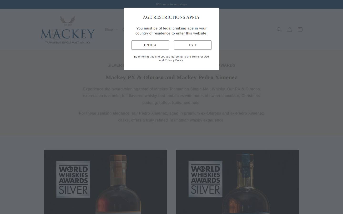 mackeywhisky.com.au homepage screenshot