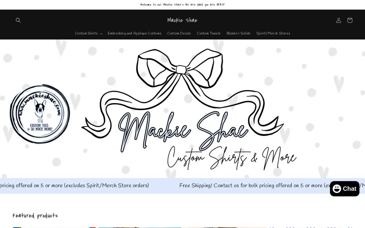 mackieshaeboutique.com homepage screenshot