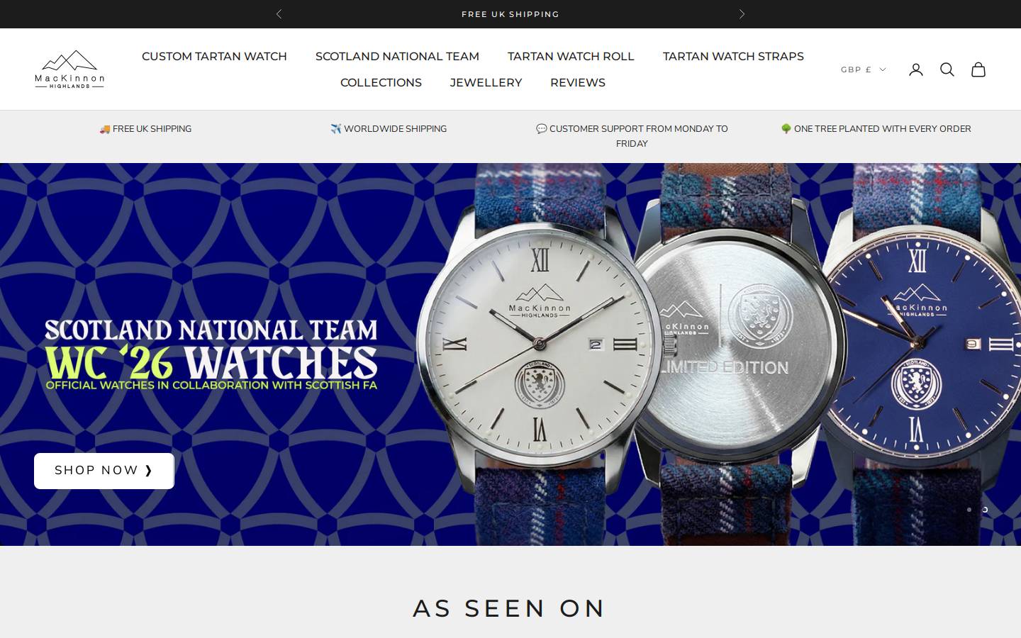 MacKinnon Watches homepage screenshot