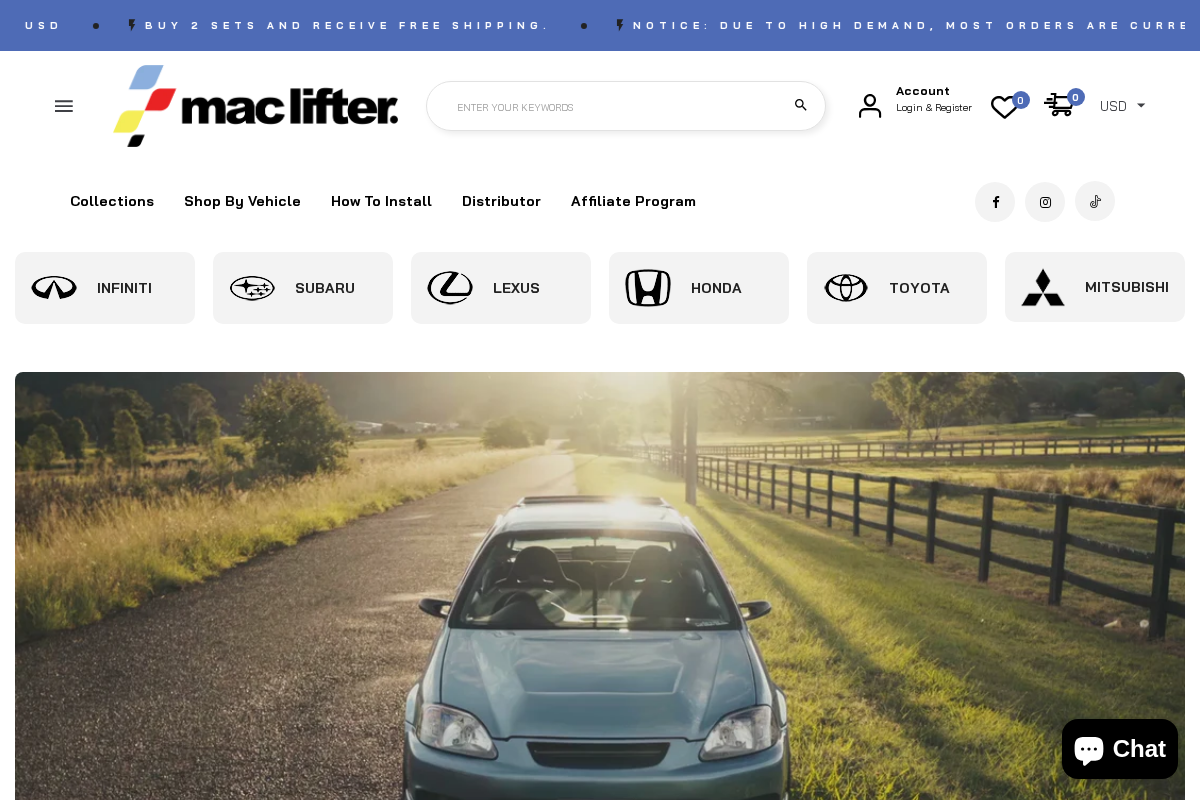 MAC Lifter Kit homepage screenshot
