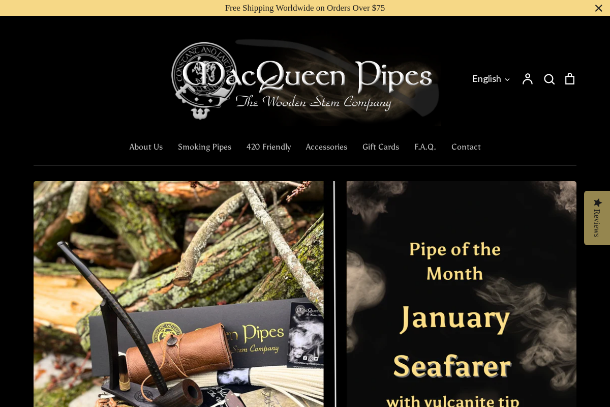 MacQueen Pipes homepage screenshot