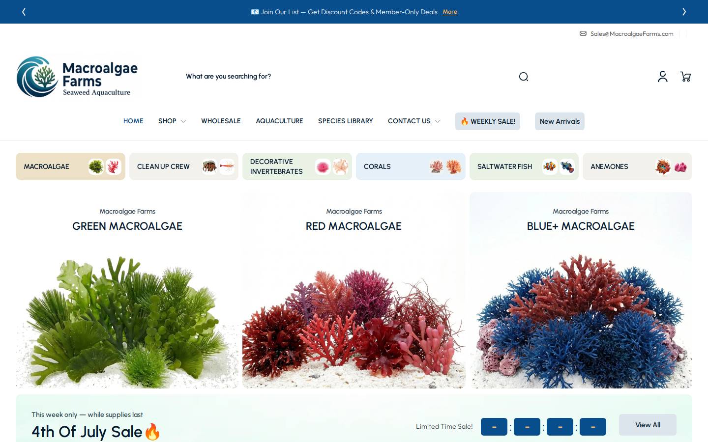macroalgaefarms.com homepage screenshot