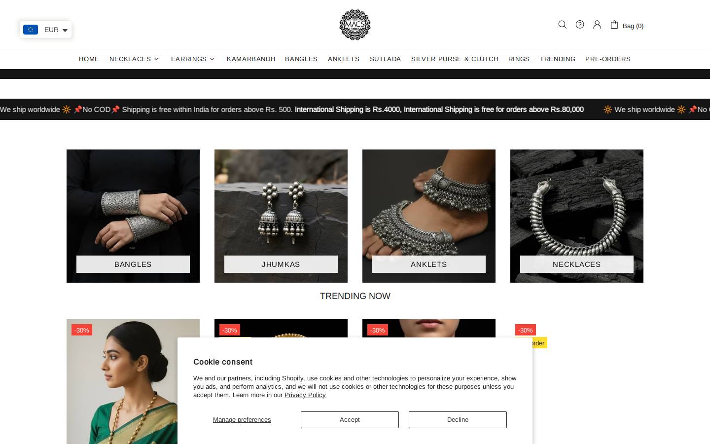 macsjewelry.com homepage screenshot
