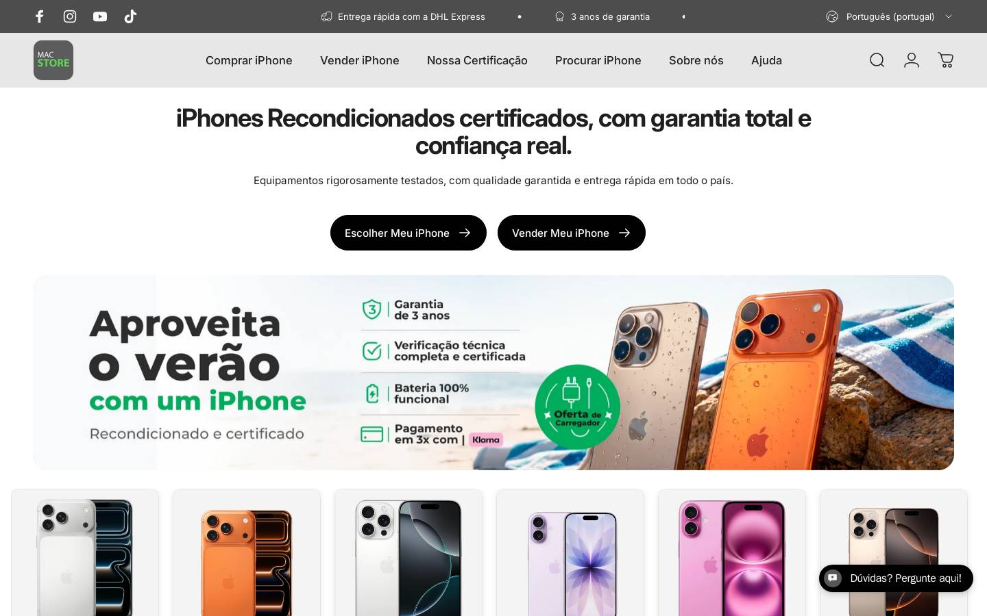 Mac Store - iPhones Recondicionados homepage screenshot