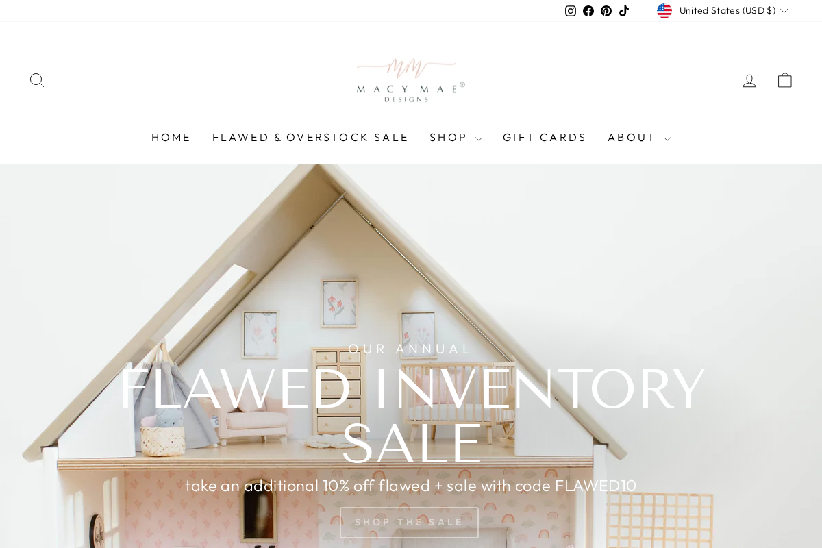 Macy Mae Designs homepage screenshot