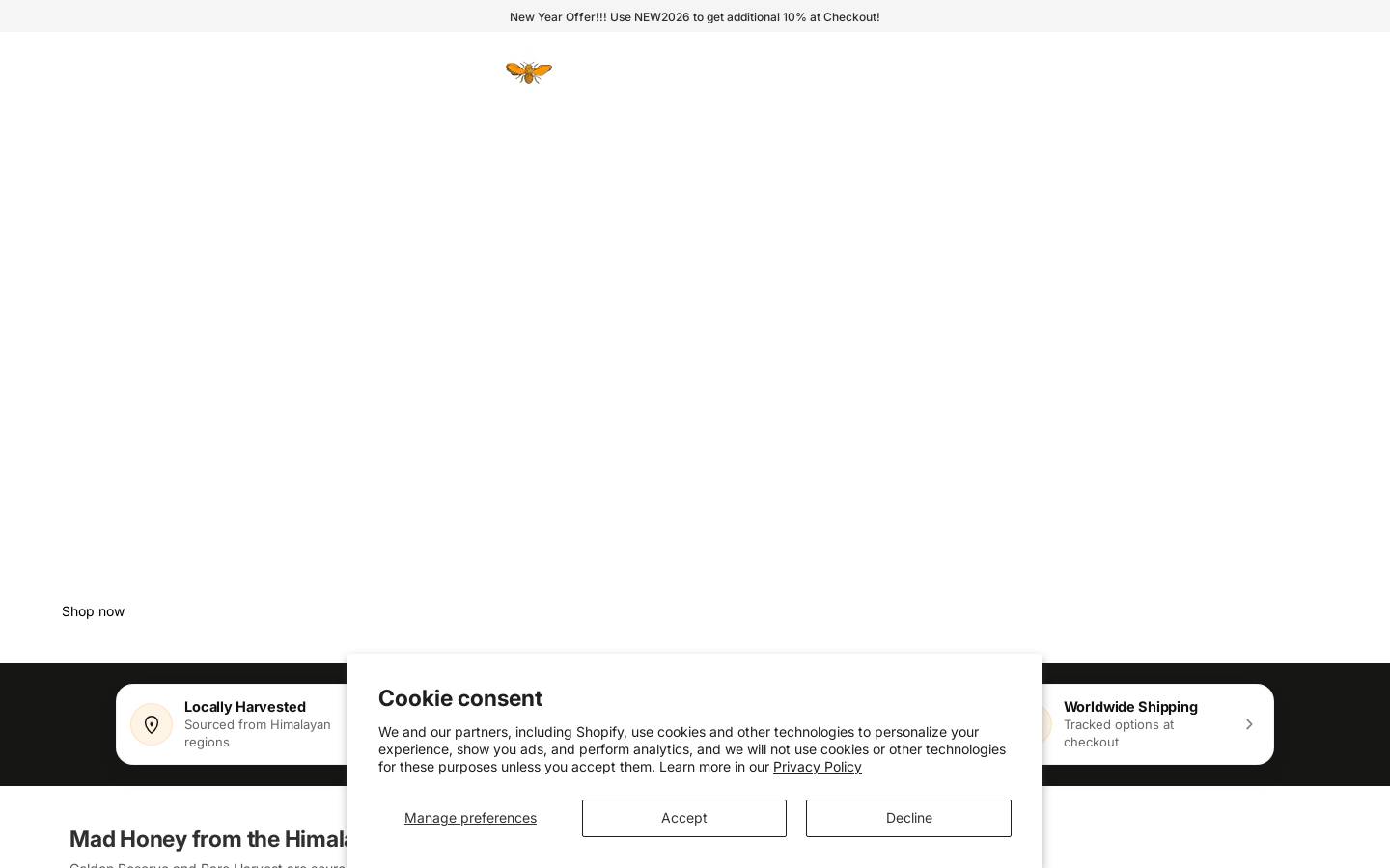 Mad Honey Nepal homepage screenshot