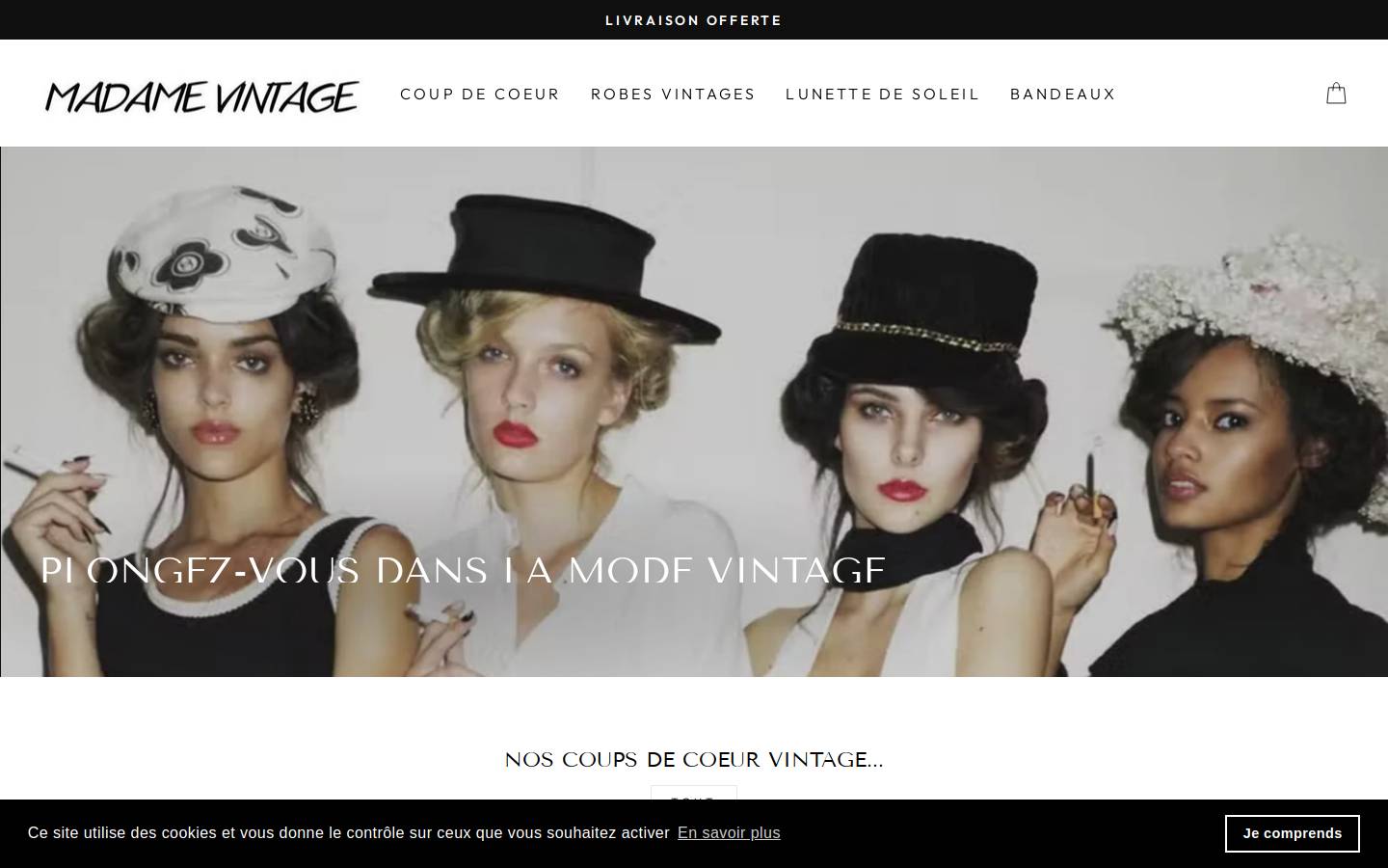 Madame Vintage homepage screenshot