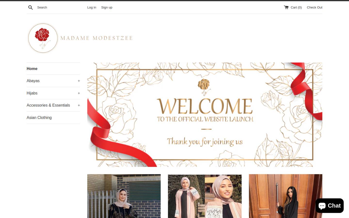 madamemodestzee.com homepage screenshot