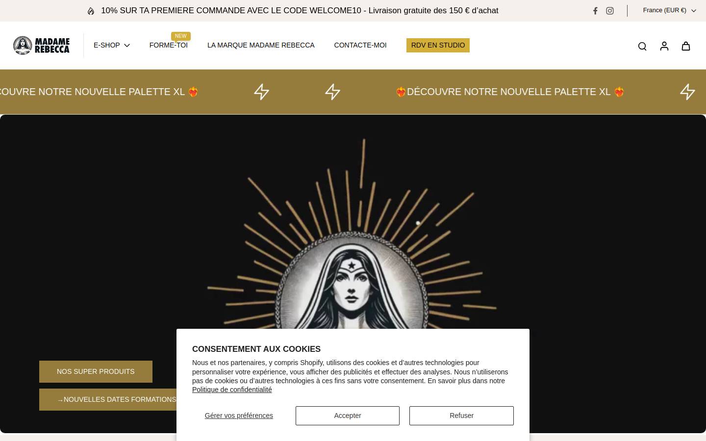 madamerebecca.com homepage screenshot