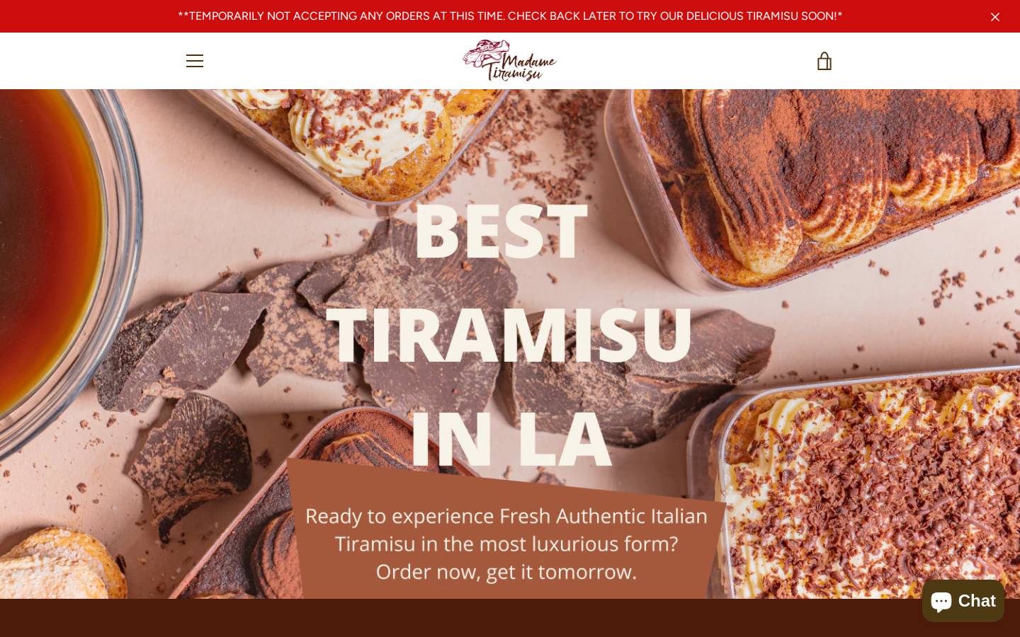 madametiramisu.com homepage screenshot
