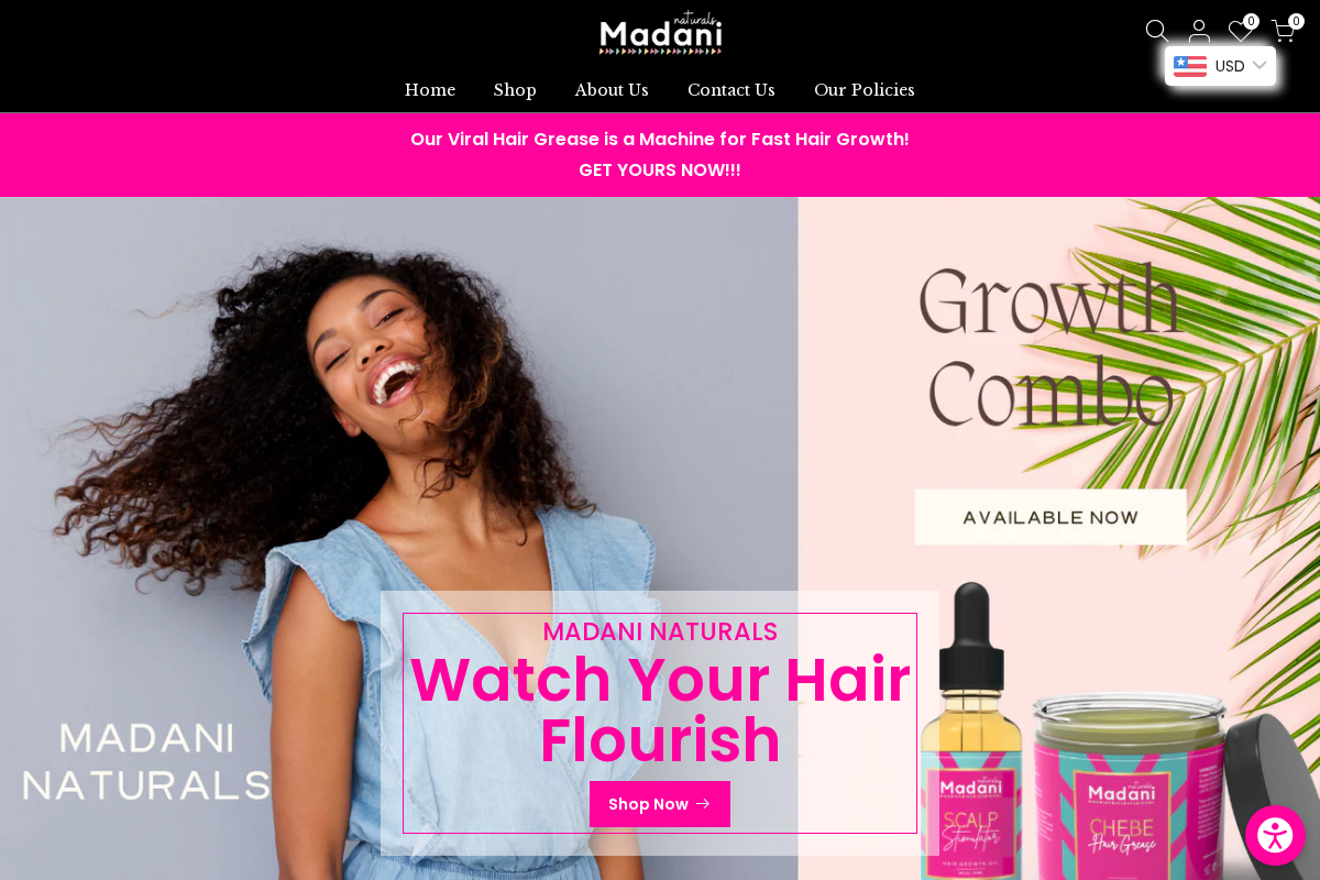 Madani Naturals homepage screenshot