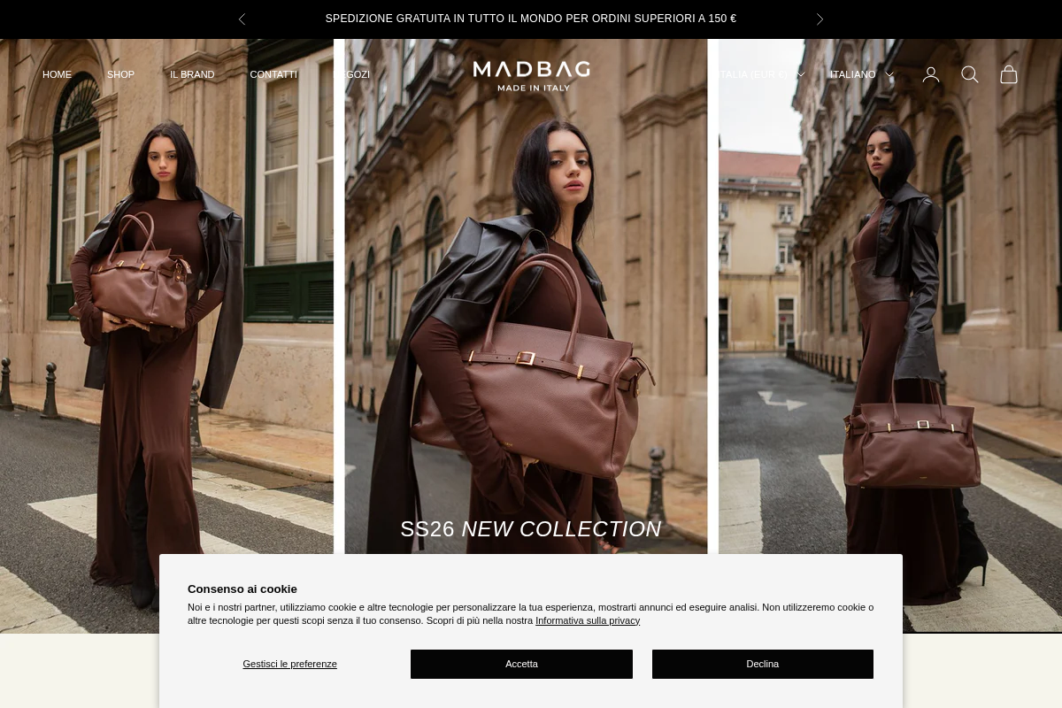 MADBAG® STORE OFFICIAL | Borse Di Lusso Artigianali 100% Made In Italy homepage screenshot