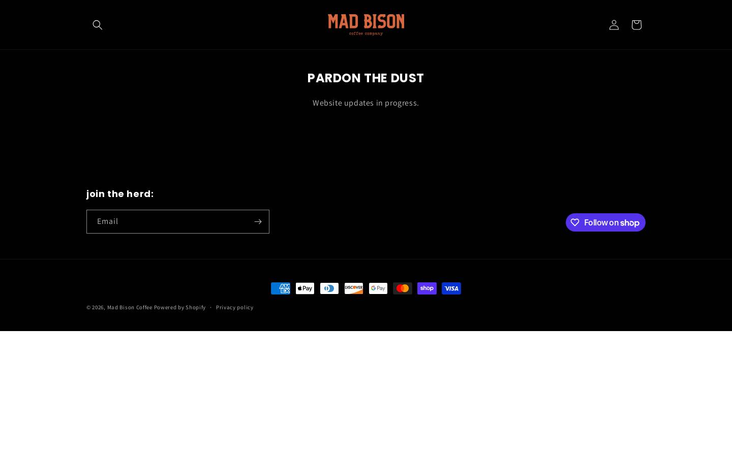 madbisoncoffee.com homepage screenshot