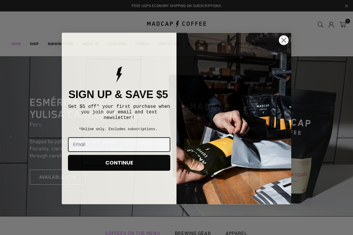 Madcapcoffee homepage screenshot