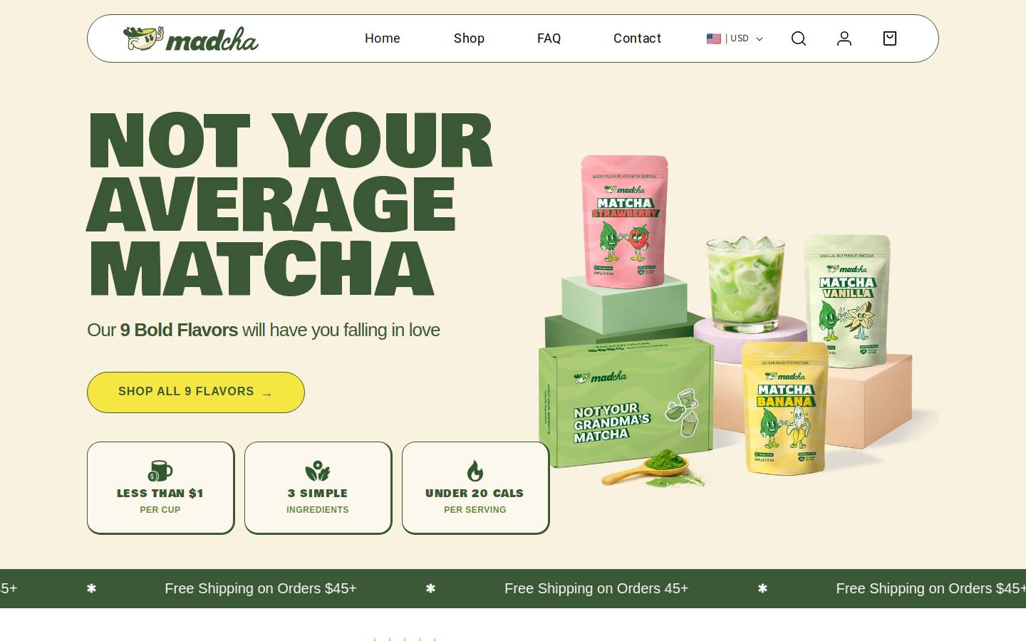 madcha.com homepage screenshot