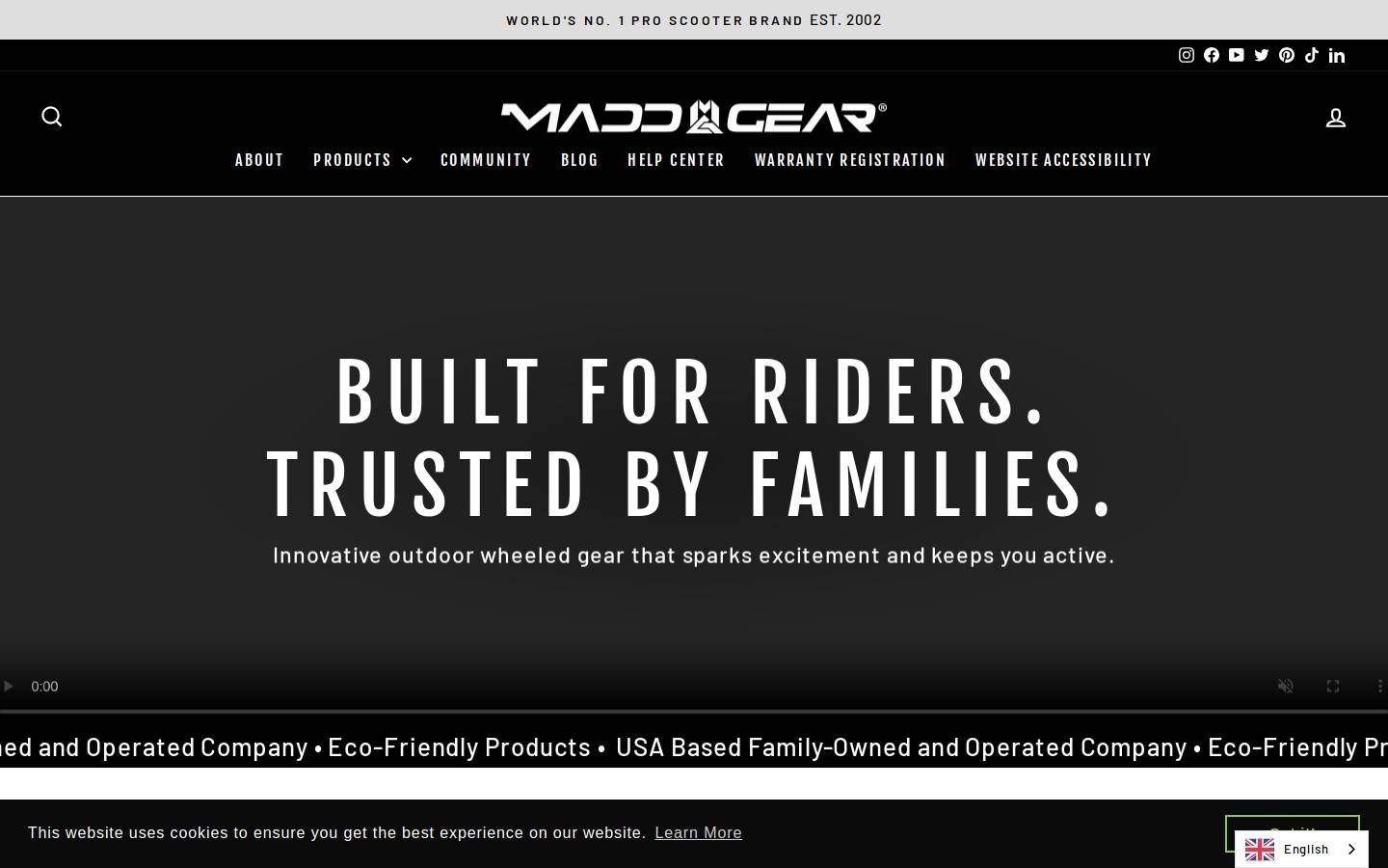 maddgear.com homepage screenshot