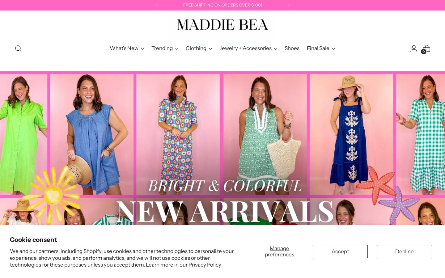 maddiebea.com homepage screenshot