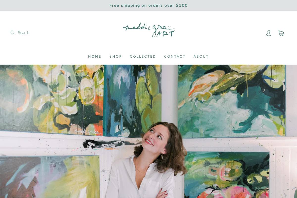 maddiegraceart.com homepage screenshot