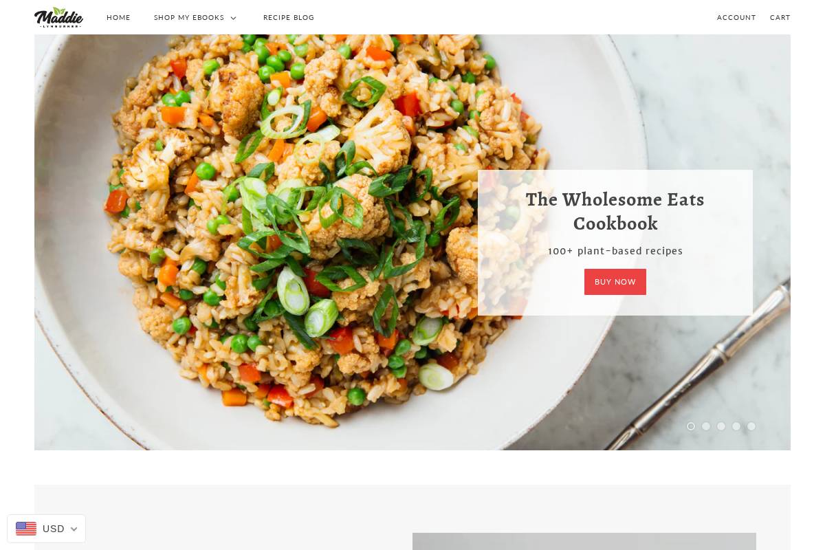 maddielymburner.com homepage screenshot