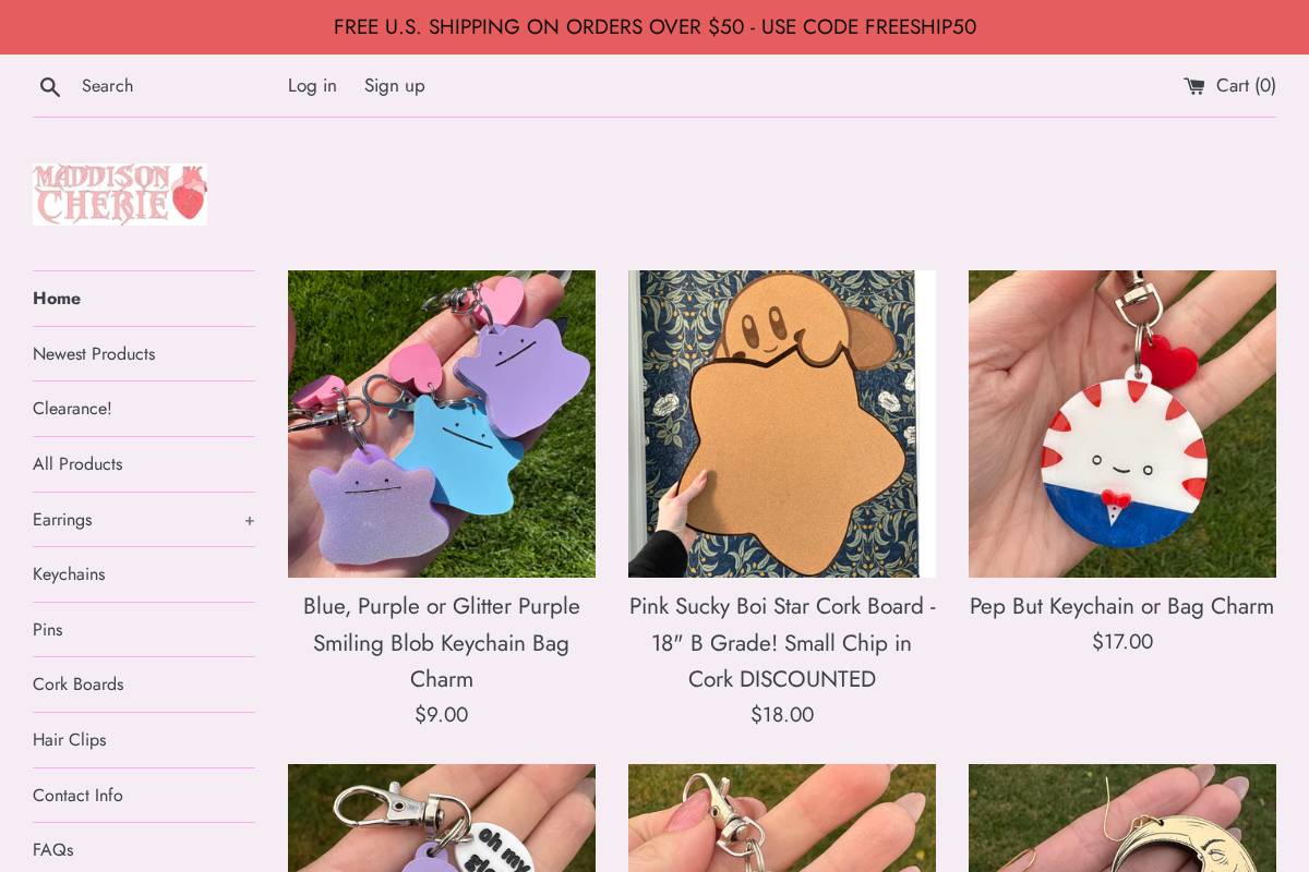 maddison-cherie.com homepage screenshot