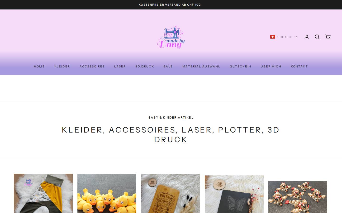 made-by-dany.ch homepage screenshot