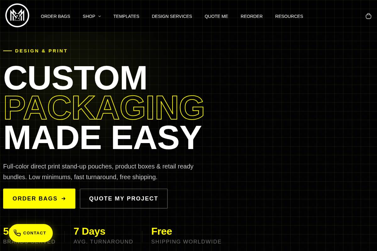 made2ordermerch.com homepage screenshot