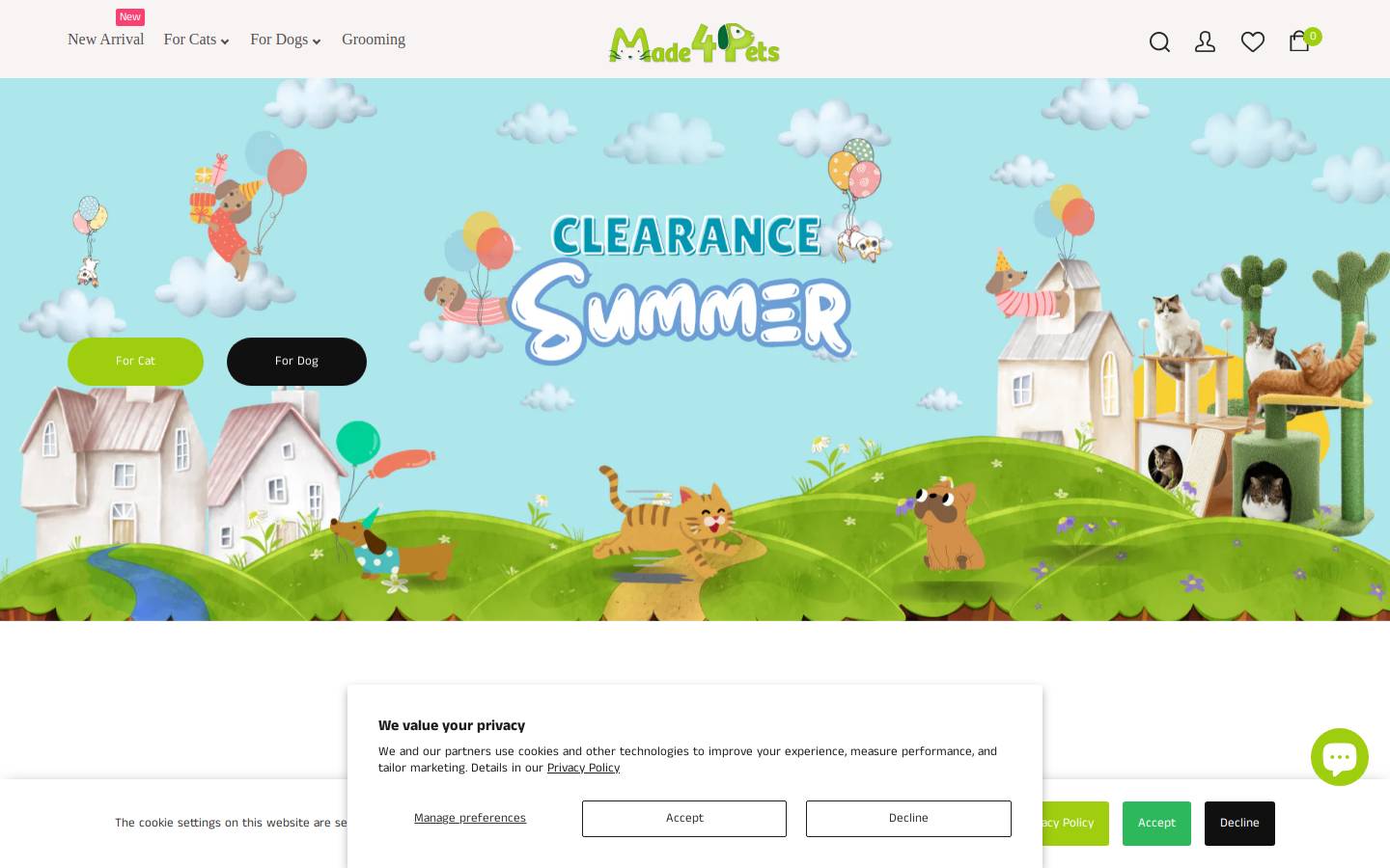made4pets.com homepage screenshot