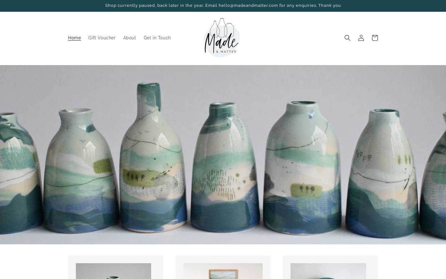 madeandmatter.co.uk homepage screenshot