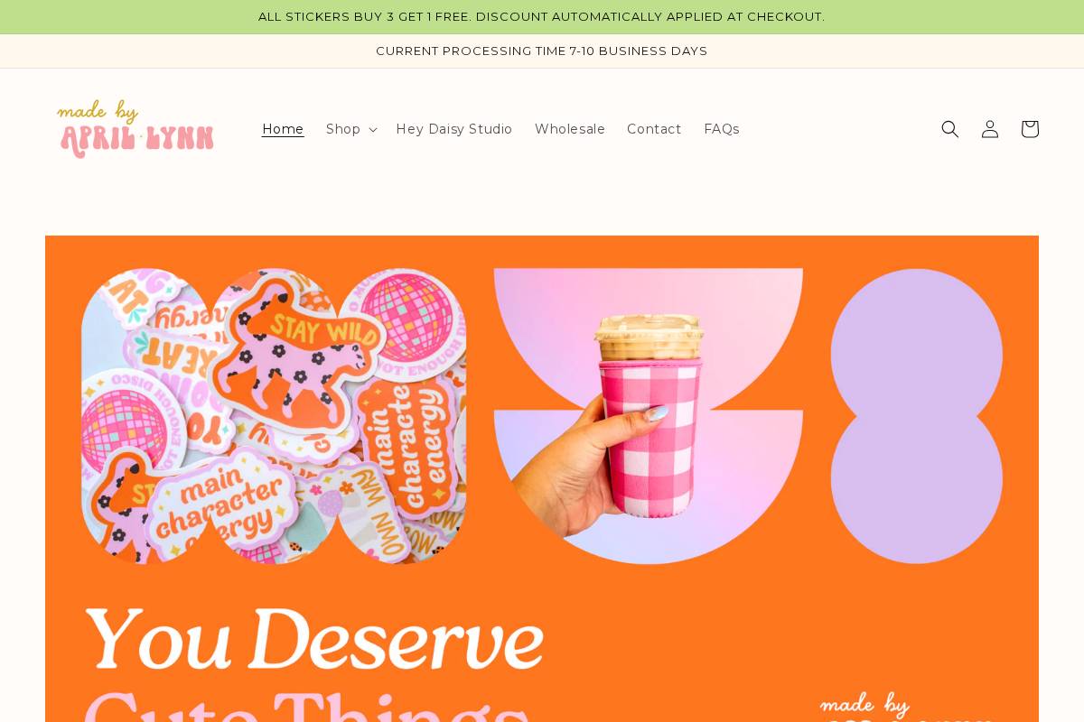 madebyaprillynn.com homepage screenshot