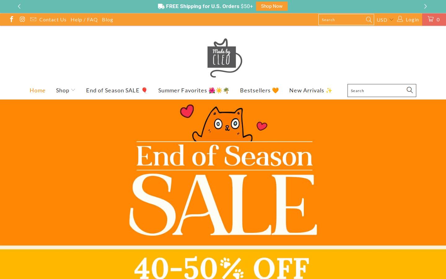 madebycleo.com homepage screenshot