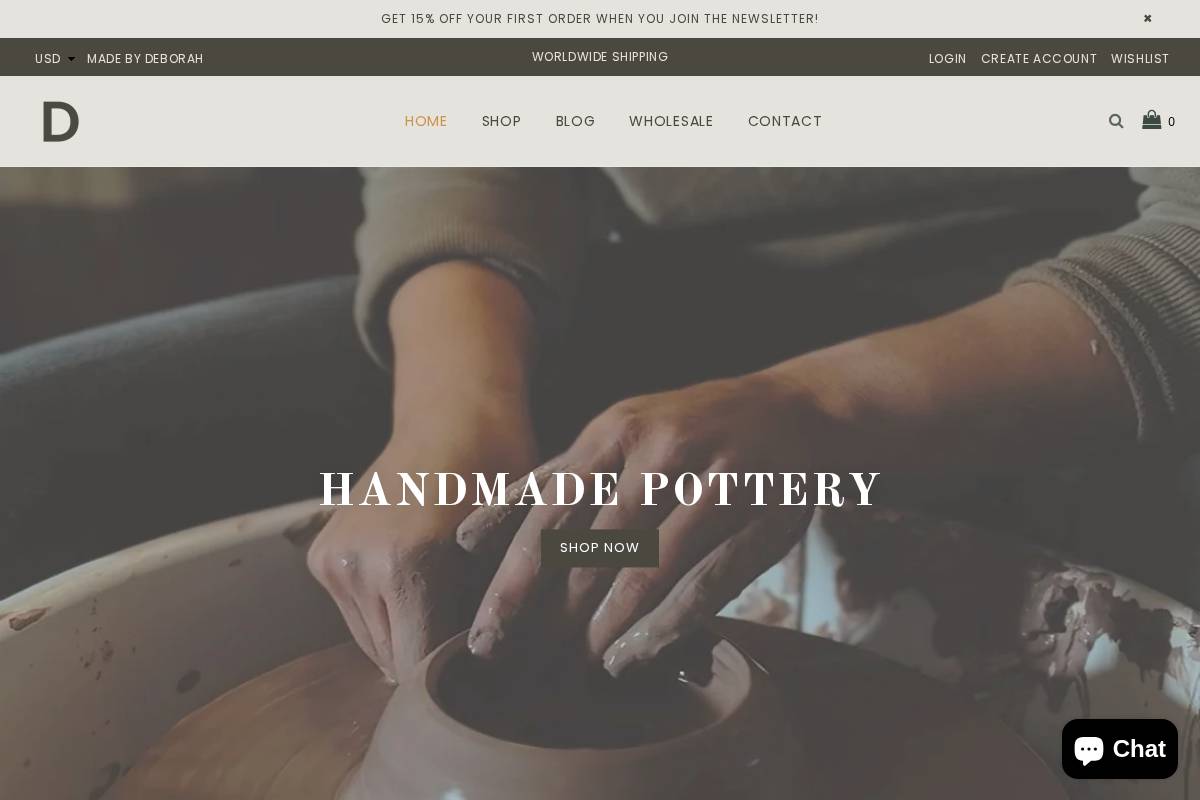 madebydeborah.com homepage screenshot