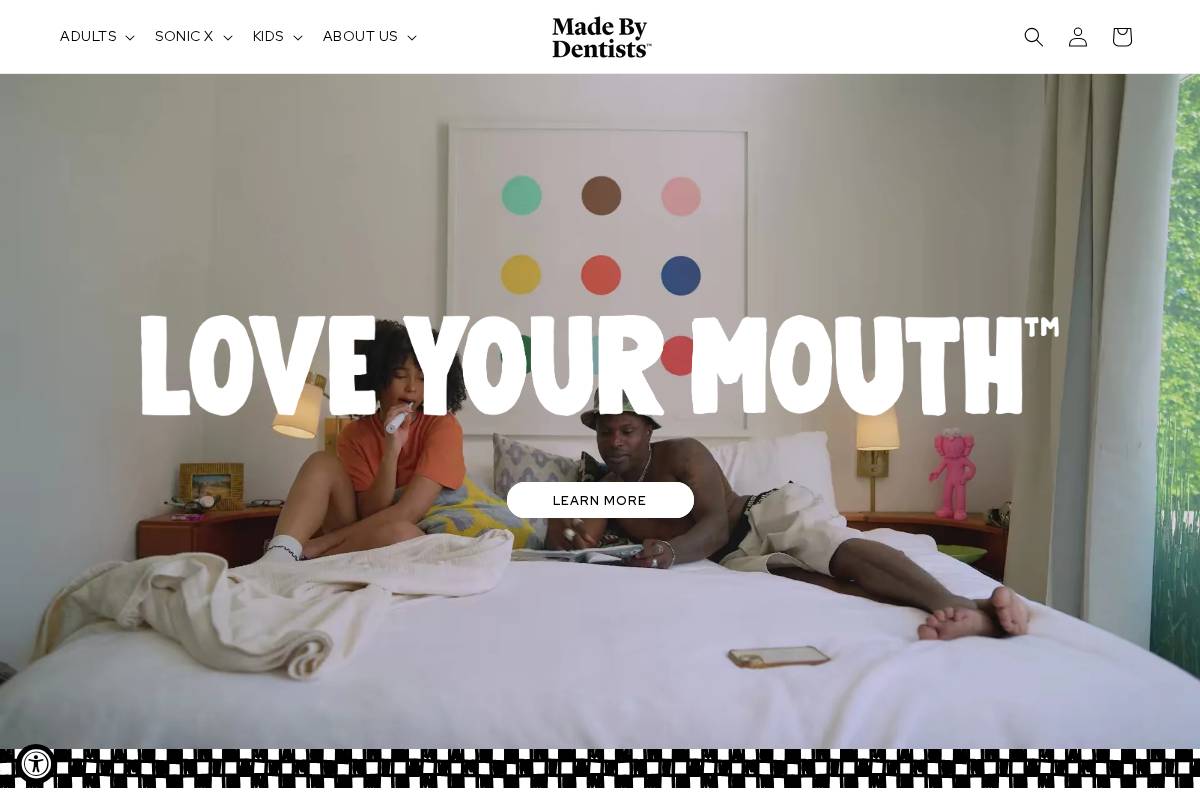 Madebydentists homepage screenshot