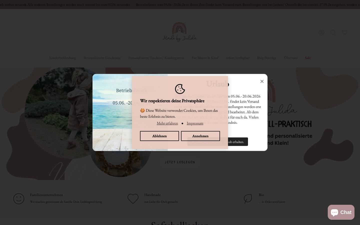 madebyjulida.de homepage screenshot