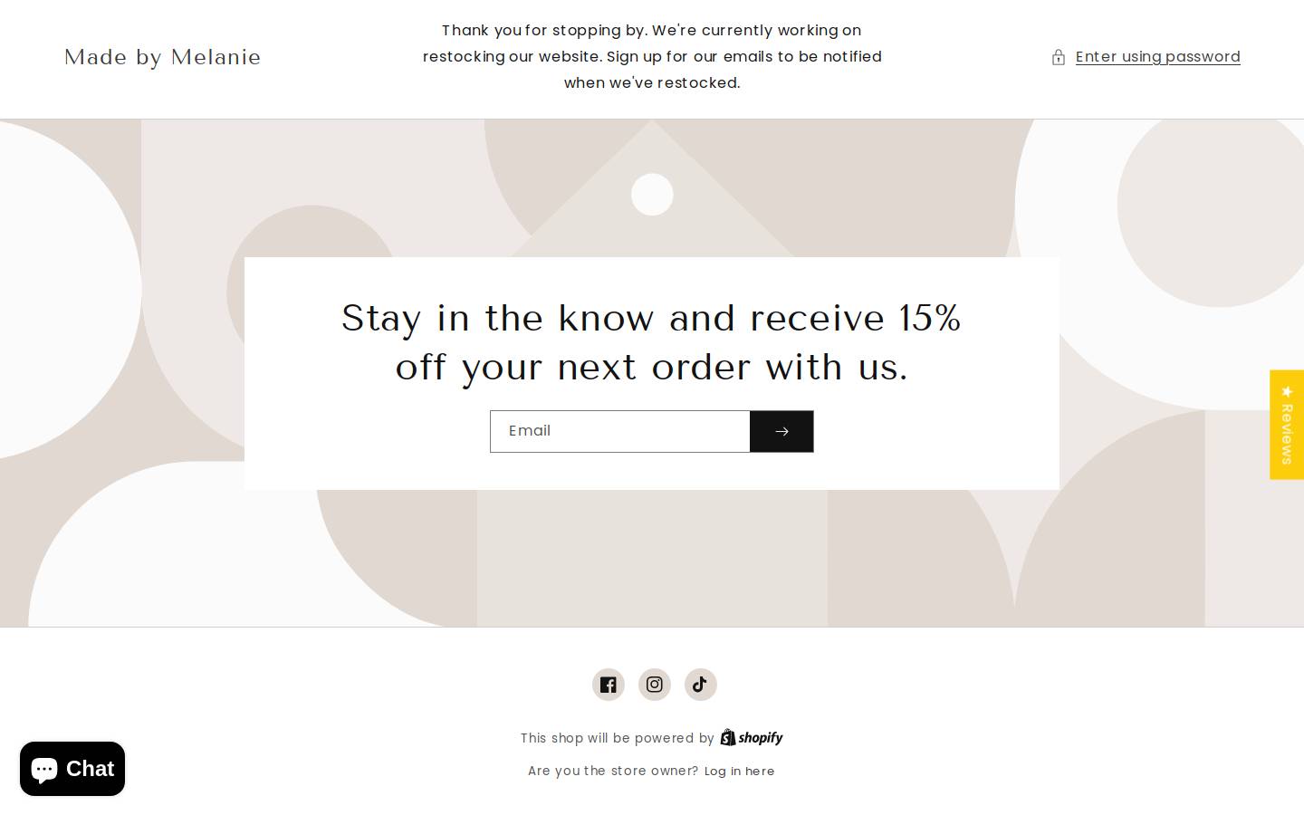 madebymelanie.com homepage screenshot