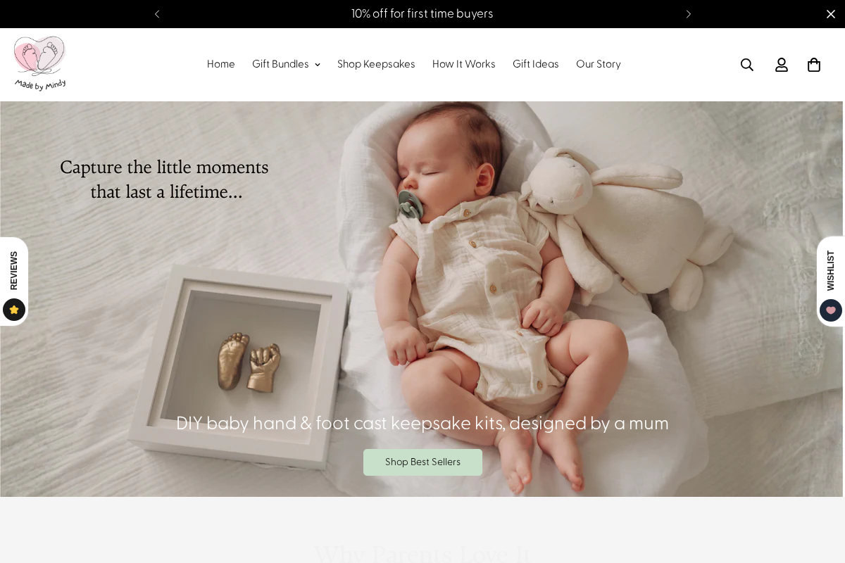 Made by Mindy homepage screenshot