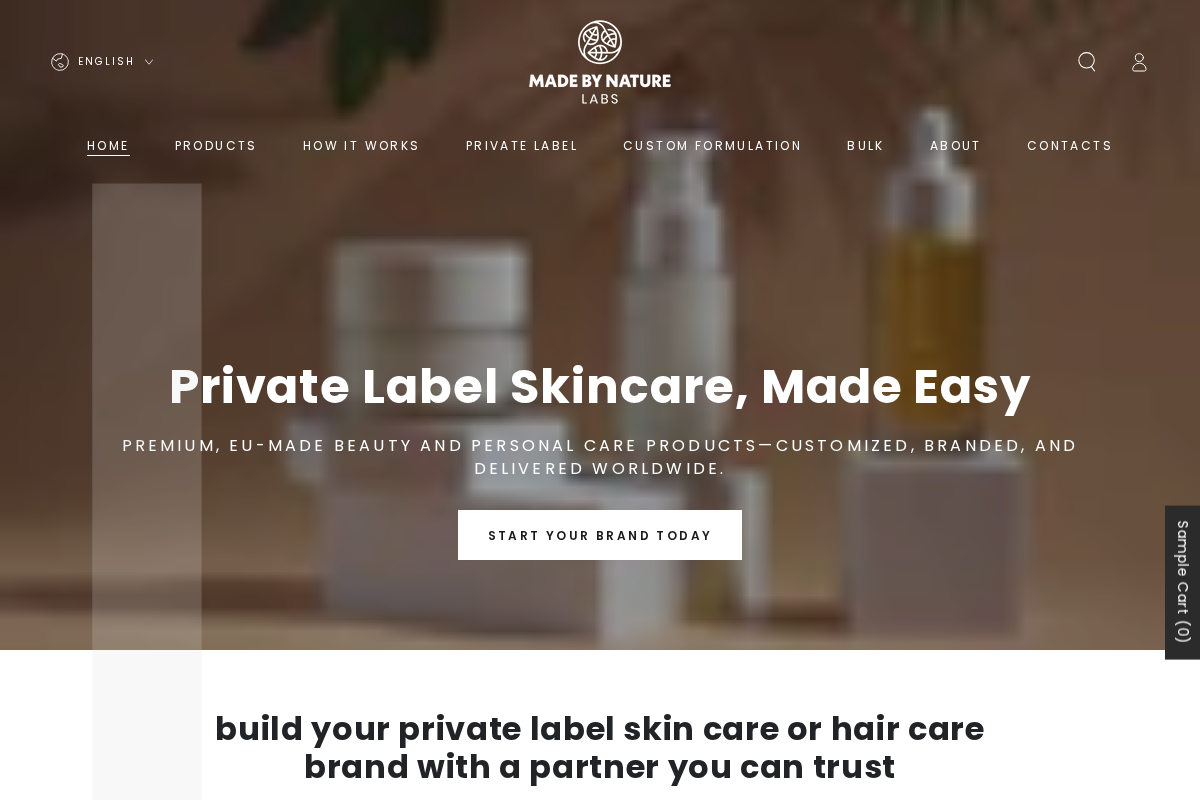 madebynaturelabs.com homepage screenshot
