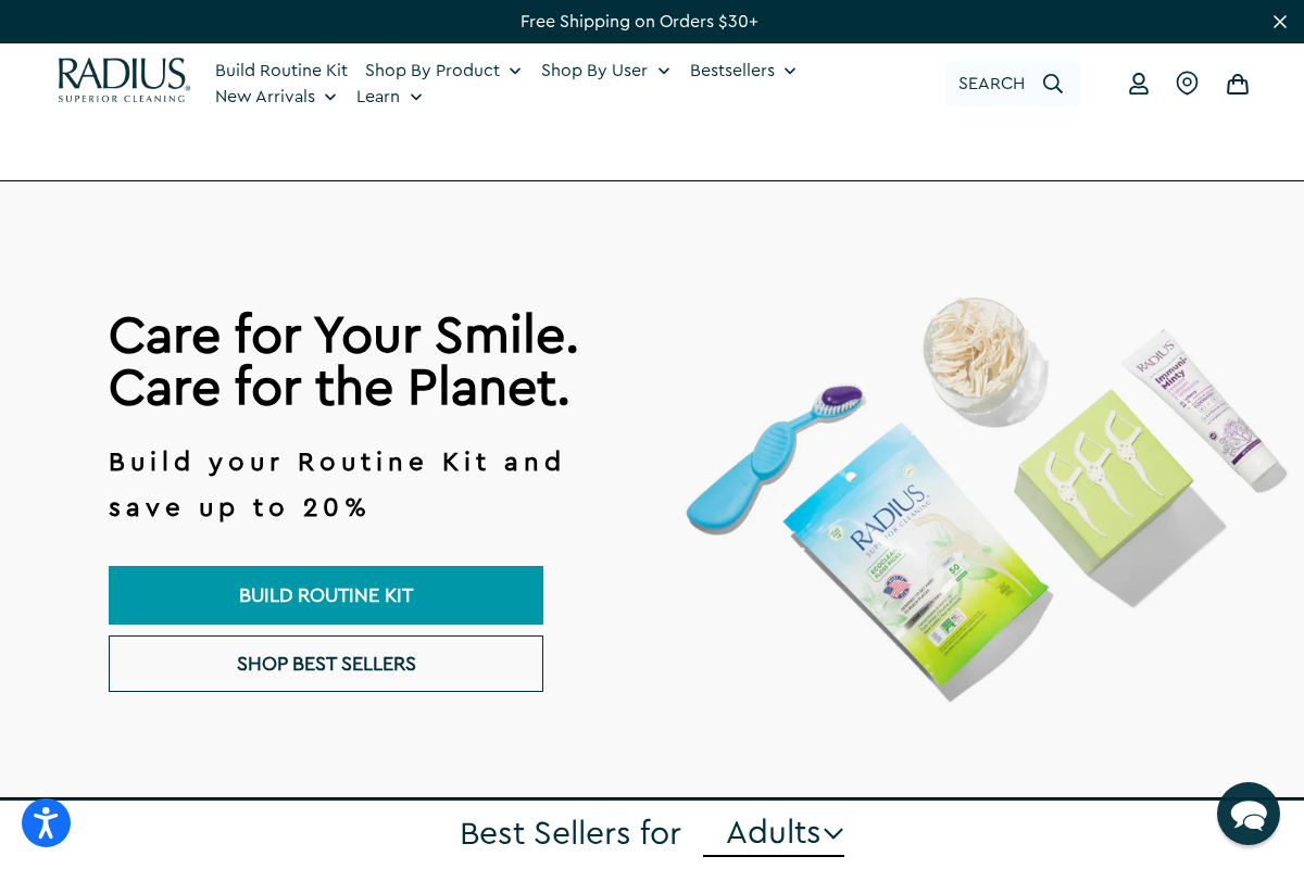 RADIUS homepage screenshot
