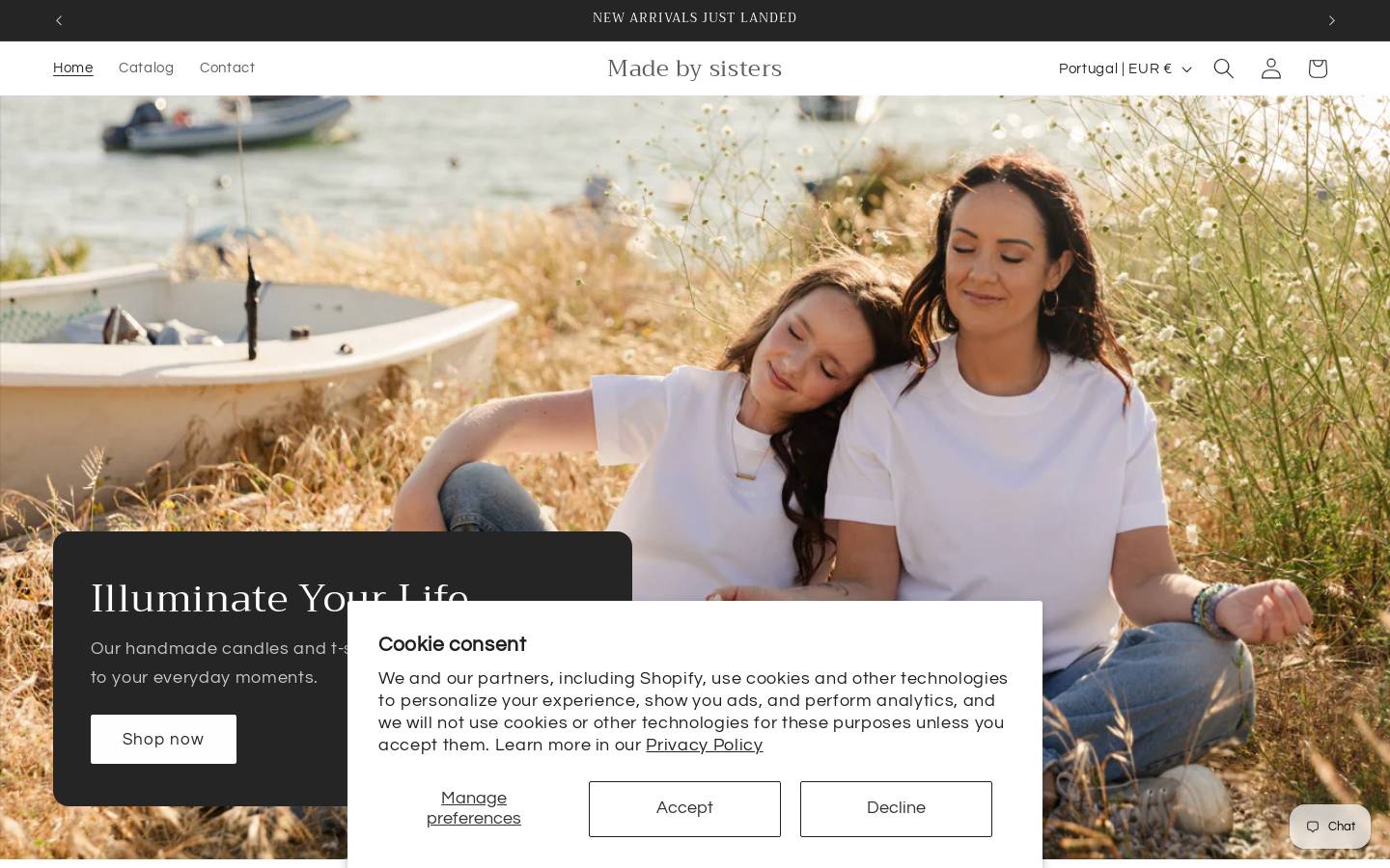 madebysisters.com homepage screenshot