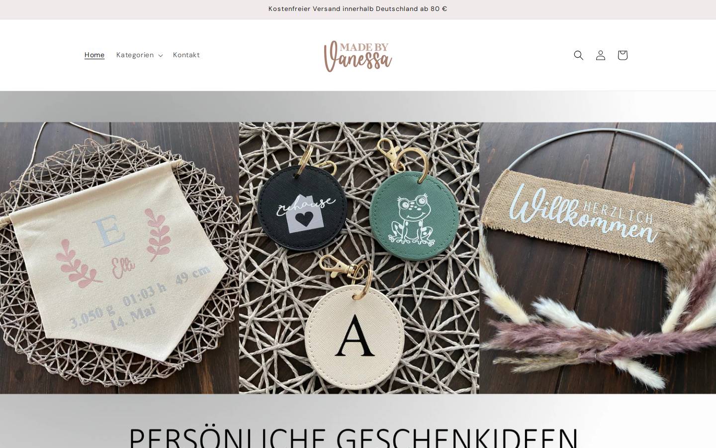 madebyvanessa.de homepage screenshot