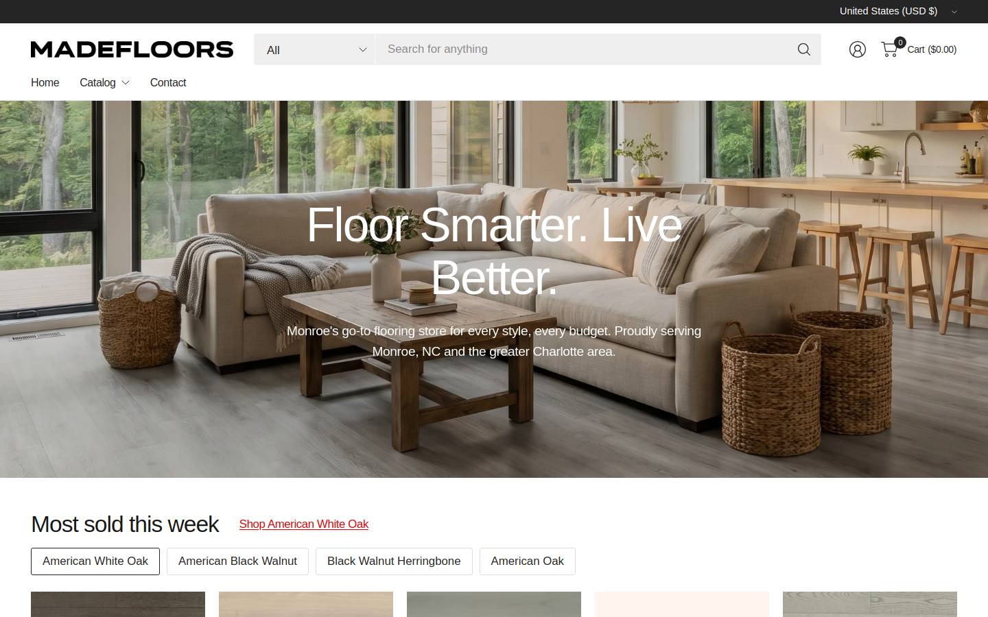 madefloor.com homepage screenshot