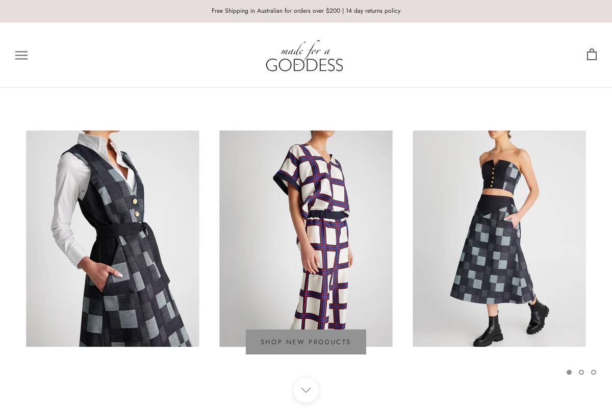 madeforagoddess.com.au homepage screenshot